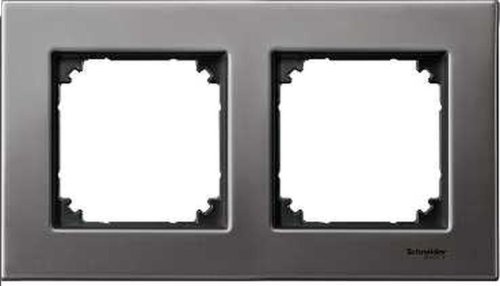 Рамка универсальная Schneider Electric Merten M-Elegance 2-м. металл серый родий  картинка